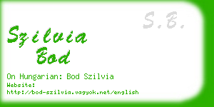 szilvia bod business card